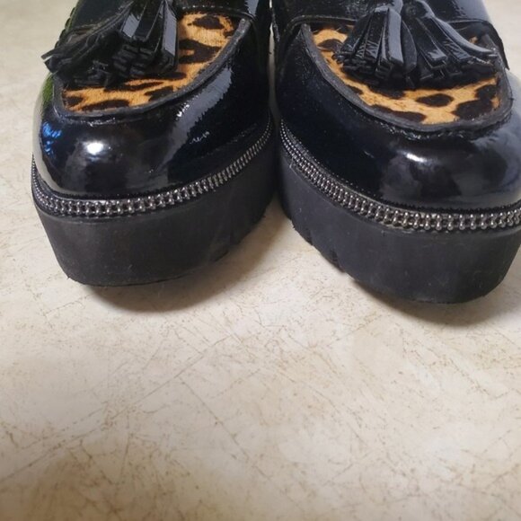 Platform Loafer Leopard Calf hair Patent Leather BRODY 8.5 - Picture 11 of 16